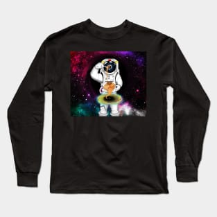 Astronaut with Spaghetti and Black HOles Long Sleeve T-Shirt